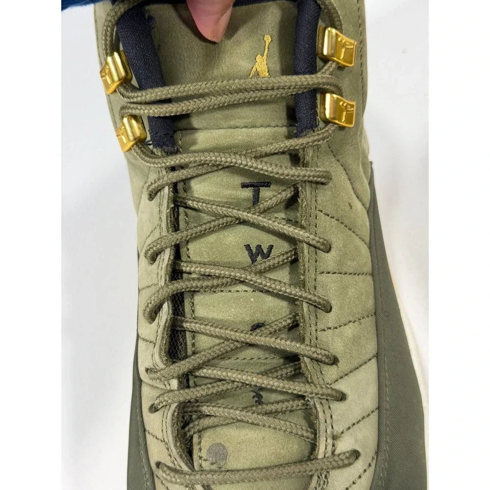 Jordan 12 Retro Chris Paul Class of 2003 Olive Canvas Gold 130690-301 Mens sz 10